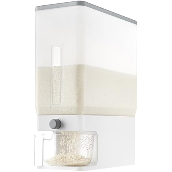 Lifewit Rice Container 25.4 Lb(11.3kg), Rice Dispenser with Visible Barrel, Rice Storage Container, Airtight Moisture Proof Rice Bucket, Grain Soybean for Kitchen Pantry Countertop Organization