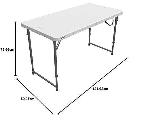 LIFETIME Height Adjustable Craft Camping and Utility Folding Table