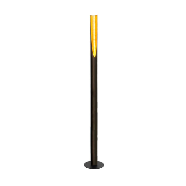 Eglo Barbotto 1-Flame Floor lamp, Steel Rod Light, Black and Gold Colours, GU10 Socket, incl. Foot Switch