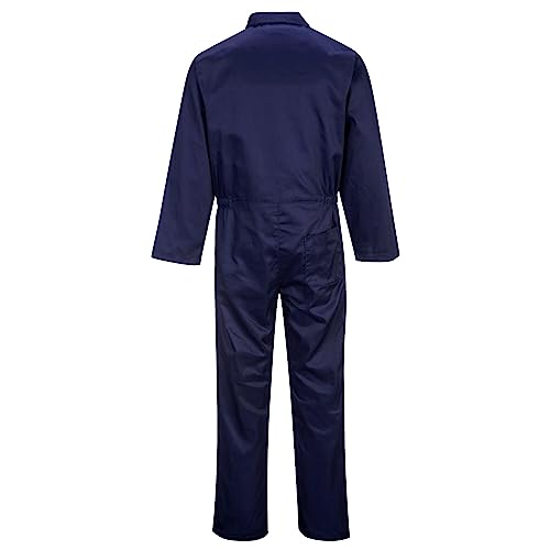 Portwest S999 Men's Work Coveralls - Protective Polycotton Work Overalls Durable Workwear Boiler Suit for Mechanics Warehouse Garages DIY Navy, X-Large