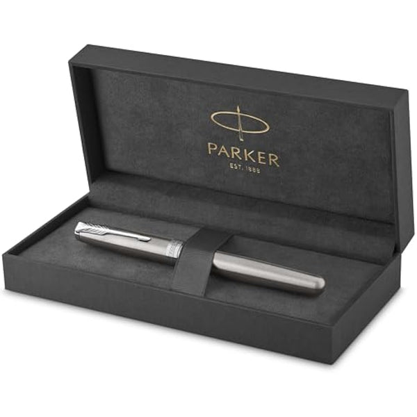 Parker Sonnet Rollerball Pen | Stainless Steel with Palladium Trim | Fine Point Black Ink | Gift Box