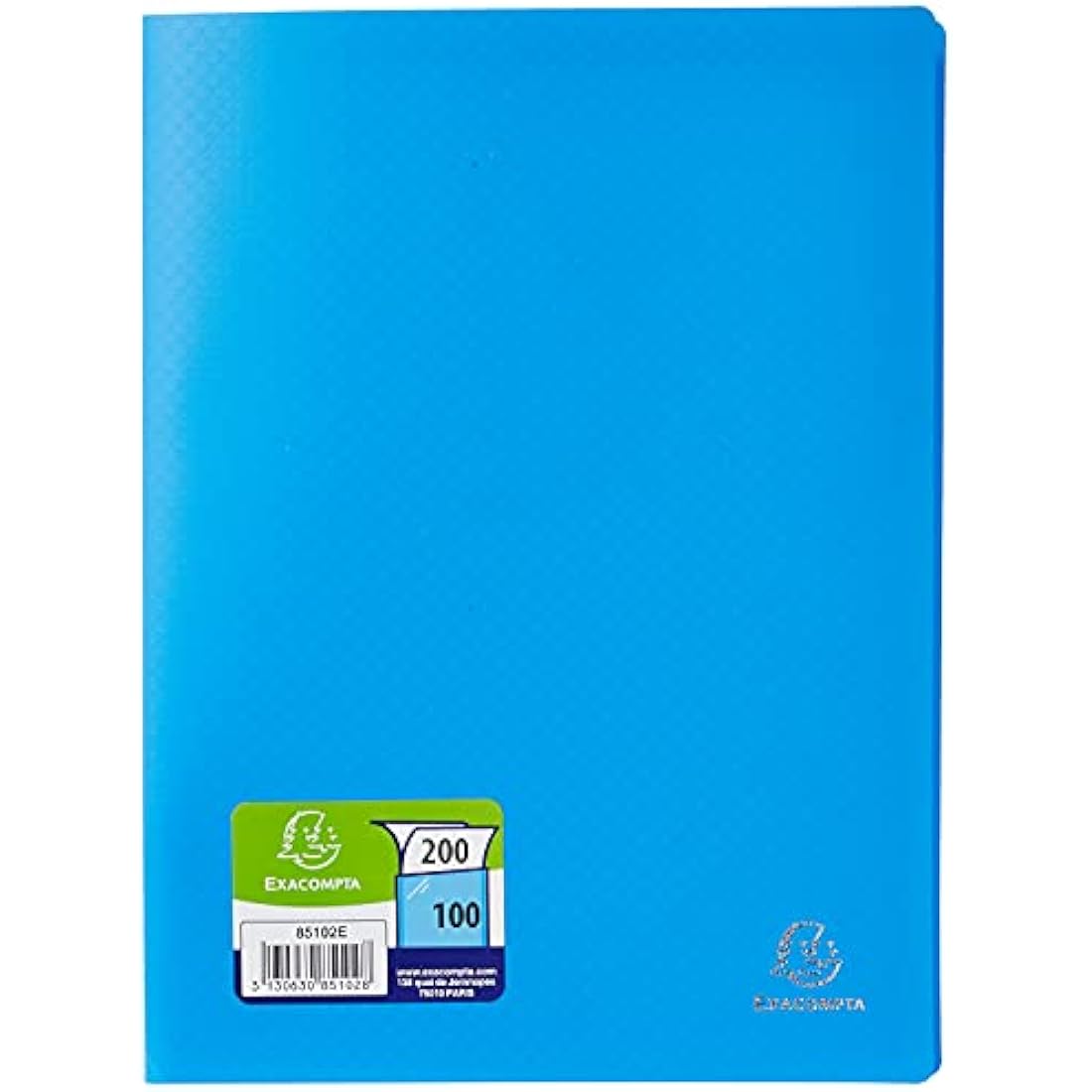 Exacompta - Ref 85102E - Soft PP Display Book - Suitable for A4 Documents, Made from Polypropylene, Lightweight, 100 Pockets, 200 Viewing Pages - Blue Cover