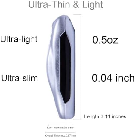 Premium Tesla Key Fob Cover for Model S & Model 3/Model X - Aircraft Aluminum Flip Key Protection Case with Leather Keychain - Keyfob Holder Compatible with Tesla