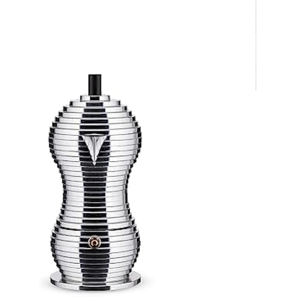 Alessi MDL02/3 B Pulcina Espresso coffee maker in cast aluminium. Handle and knob in PA, black, 3 Cups