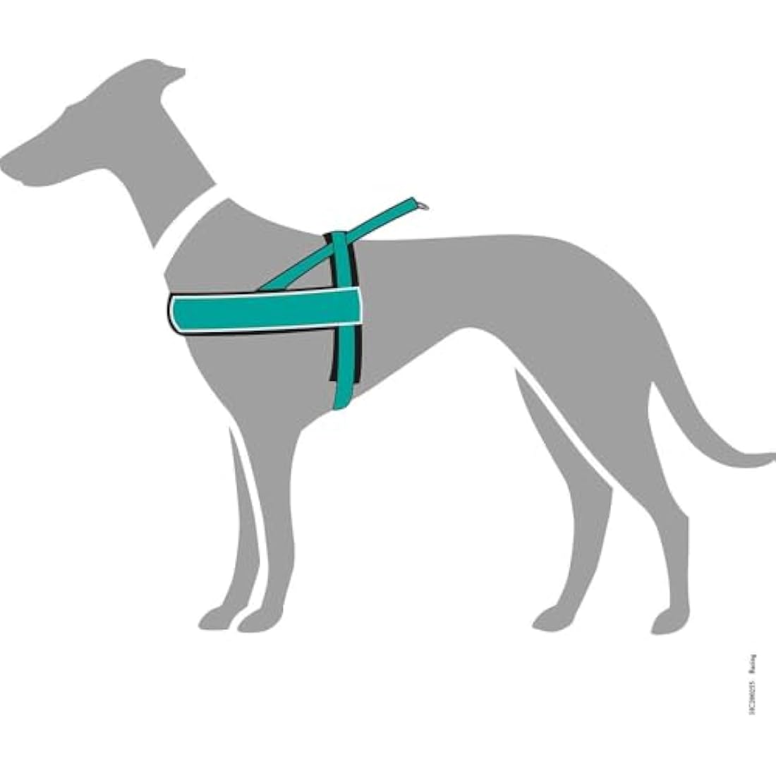 Hunter Racing Norwegian harness for dogs, nylon, reflective, coat-friendly, Brown, XXL