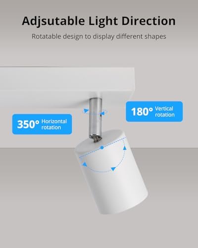 Gr4tec Ceiling Spotlights 5 Way, Modern LED Ceiling Lights Fitting White, Kitchen Spot Lights Including 5 X 6W GU10 Bulbs Warm White 2700K 550lm, Adjustable Spot Lights Bar for Bedroom Living Room