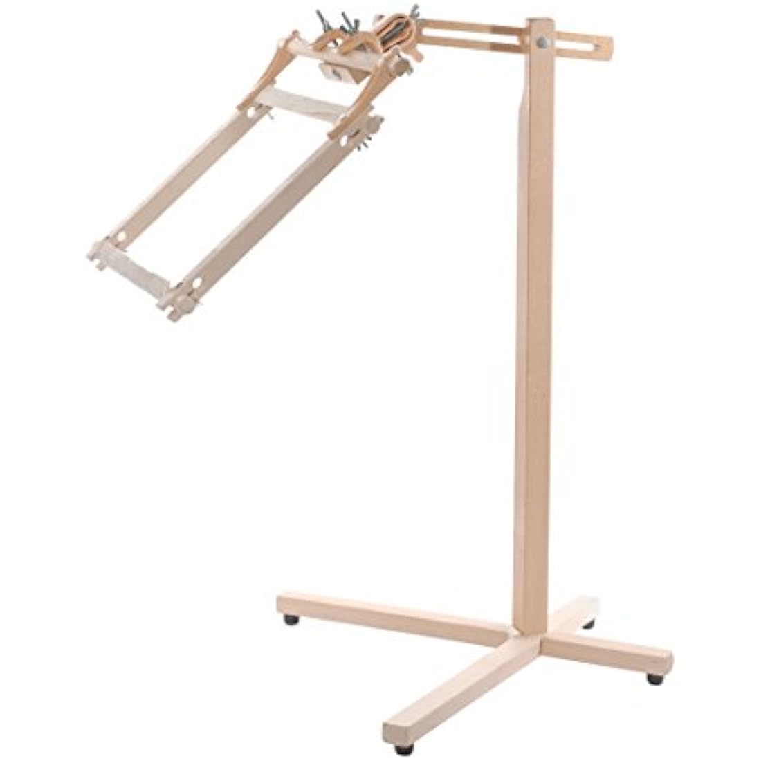 Elbesee Posilock Floor Stand for Embroidery, Quilting Hoops and Rotating Frames up to 18" or 24", Wood, Brown, 80x9x6 cm
