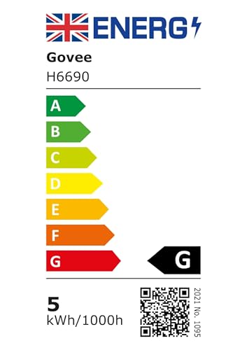 Govee TV Backlight 3 Lite with Fish-Eye Correction Function Sync to 55-65 Inch TVs, 3.6m RGBICW Wi-Fi TV LED Backlight with Camera, 4 Colours in 1 Lamp Bead, Voice and APP Control, Adapter