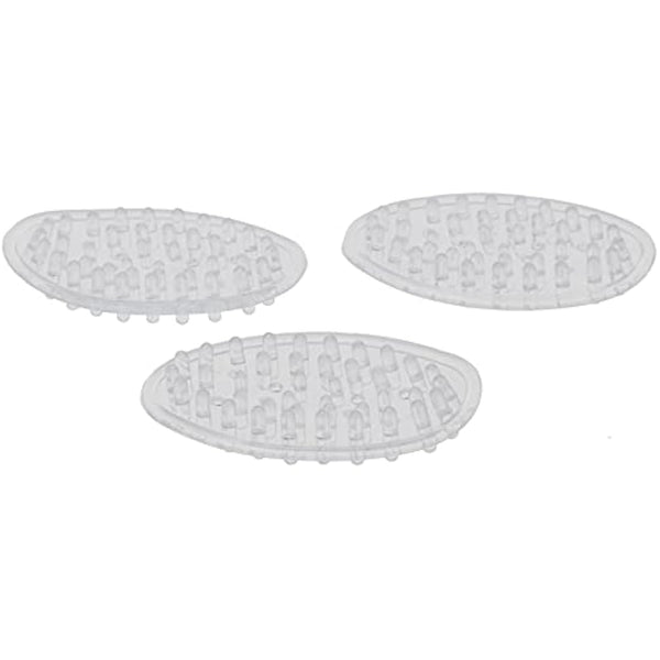 iDesign Hand Soap Holders, Small Oval Soap Dish Made of Durable Plastic, Set of 3 Practical Soap Trays for Bathroom, Toilet or Kitchen Sink, Clear