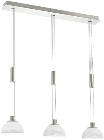 Eglo Pendant Lamp, Stainless Steel, 6 W, Satin Nickel, 93468