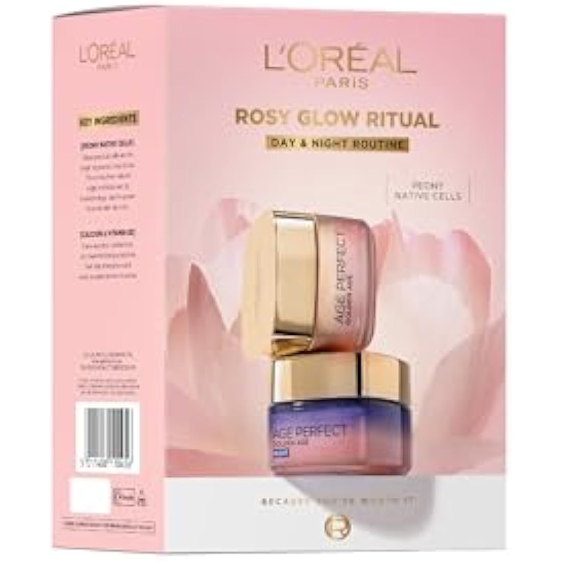 L'Oréal Paris Rosy Ritual Gift Set - Age Perfect Golden Age Rosy Re-Fortifying Day Cream 50ml, Cooling Night Cream 50ml & Complimentary Eye Mask