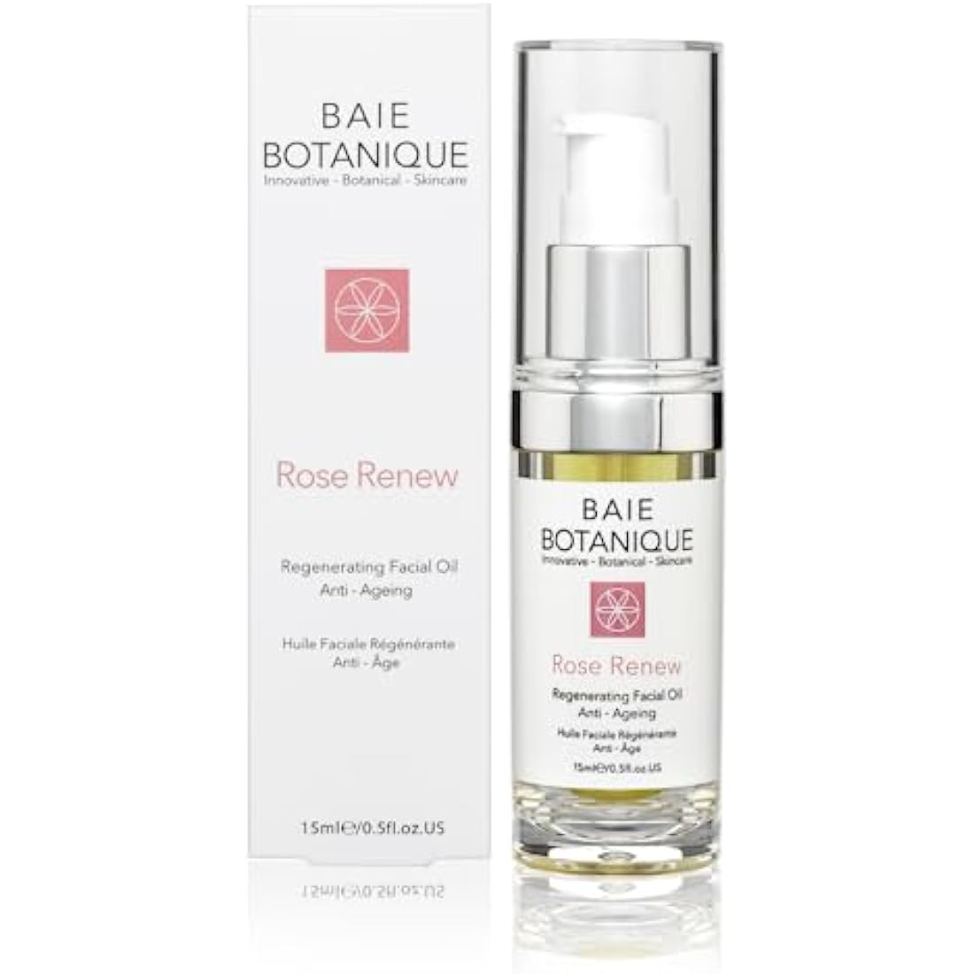Baie Botanique Anti-Ageing Facial Oil 15ml - Rose Absolute, Camelia, Borage, Evening Primrose, Abyssinian & Amla Oil - 100% Natural, 90% Organic