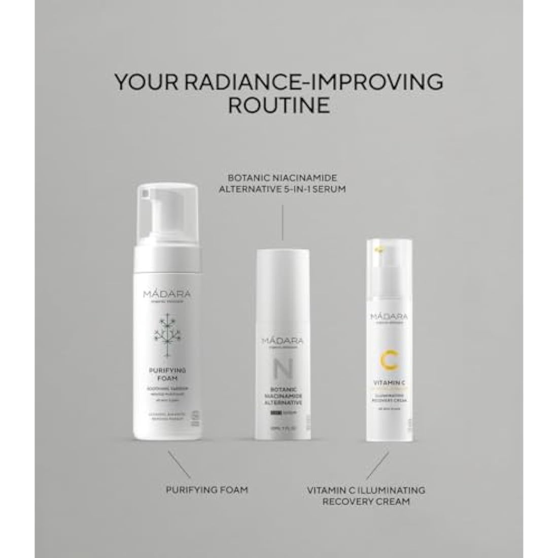 MÁDARA Organic Skincare | Botanic Niacinamide Alternative 5-in-1 Serum, 30ml – A natural niacinamide alternative, Delivers skin-refining, brightening and balancing effects