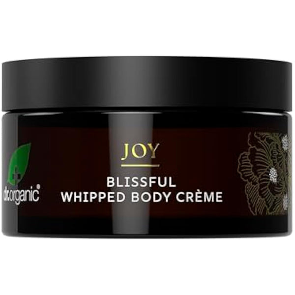 Dr Organic Evoke Joy Blissful Whipped Body Crème, Hydrating Body Cream, 24-Hour Moisturisation, with Mimosa & Meadowsweet, Certified Organic, 200ml