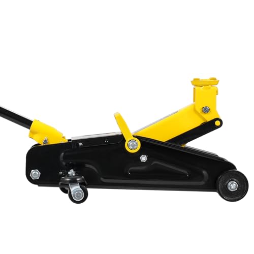 VEVOR Low Profile Floor Jack 1.5 Ton (3300 lbs), Heavy Duty Iron Hydraulic Racing Floor Jack, Hydraulic Car Jack, Single Piston Quick Lift Pump, 4.7"-12.1" Height Lifting Range (Yellow)