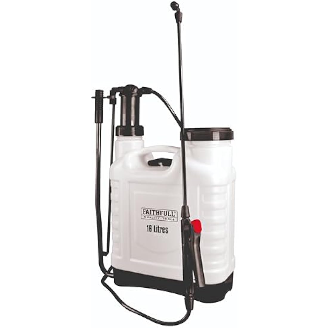 Faithfull Pressure Sprayer Knapsack - 16 Litre Capacity Garden Spray Pump with 3 Adjustable Nozzles & Service kit
