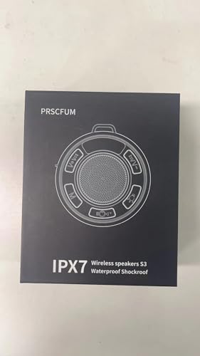 Bluetooth Shower Speaker with IPX7 Waterproof, Bluetooth Speaker with HD Stereo Sound, Built-in Mic Portable Wireless Speaker with Dynamic Lights 10H Playtime, for Outdoor Kitchen Gifts Golf, Black