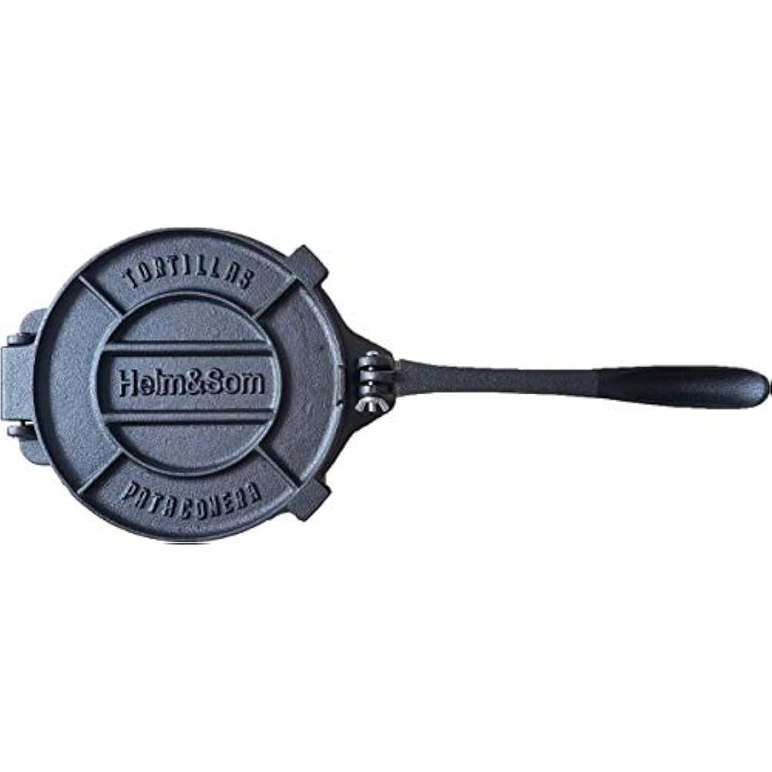 Helm & Som Pre-Seasoned Cast Iron Tortilla Press Pataconera (8 inch) | 100 Pieces of Parchment Paper Included | Tortilla Maker| Roti Press | Perfect for Your Home or Restaurant