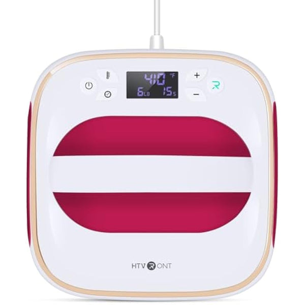 Heat Press Machine for T Shirts, 10" x 10" Portable Press Machine, Fast Heat-up Iron Press Heat for Sublimation and HTV Vinyl Shirt Press Machine for Hat, Bags, Heating Transfer Projects (Raspberry)