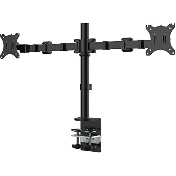 FLEXIMOUNTS D1D Full Motion Dual Arm Desk Monitor Mount Stand Fits 10"-27" LCD Computer Monitor,Clamp Mounting, 22 lbs Loading capacity