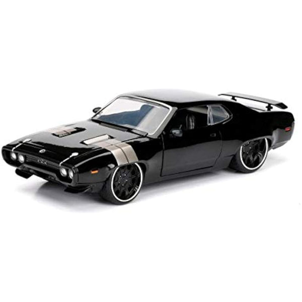 Jada 253203034 1:24 Fast & Furious 8 - Dom's '72 Plymouth GTX File Miniature Collectible car, Black
