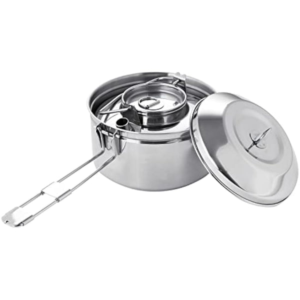 Fire Maple Antarcti Stainless Steel Kettle and Pot Set 1.0L Camping Kettle and 1.0L Cooking Pot Stovetop Tea and Coffee Pots for Openfire Camping Cookware Portable for Bushcraft Fishing Backpacking