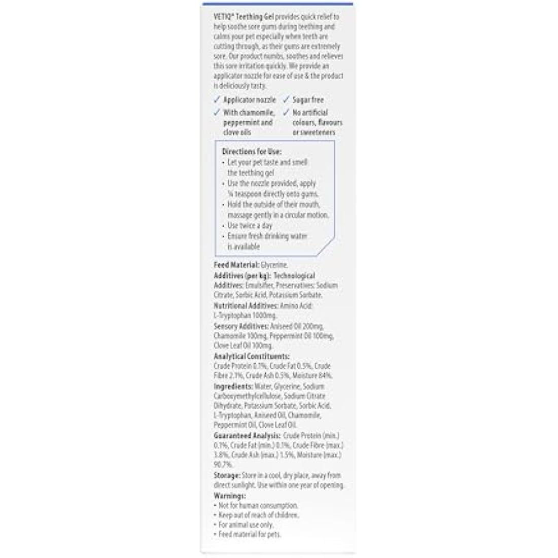 VETIQ Fast Pain Relief Teething Gel With Applicator, Relieves Irritation & Helps Reduce Unwanted Chewing For Dogs & Puppies 4+ Week, 50 g (Pack of 1)