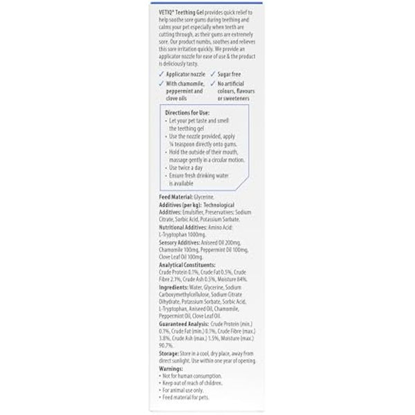 VETIQ Fast Pain Relief Teething Gel With Applicator, Relieves Irritation & Helps Reduce Unwanted Chewing For Dogs & Puppies 4+ Week, 50 g (Pack of 1)