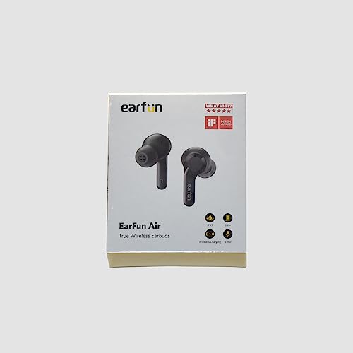 EarFun Wireless Earbuds, [What Hi-Fi Awards] Air Bluetooth In-Ear Headphones with 4 Mics ENC, Sweatshield™ IPX7 Waterproof, Clear Sound, Deep Bass, Wireless Charge, Game Mode, App Customize EQ, 35H