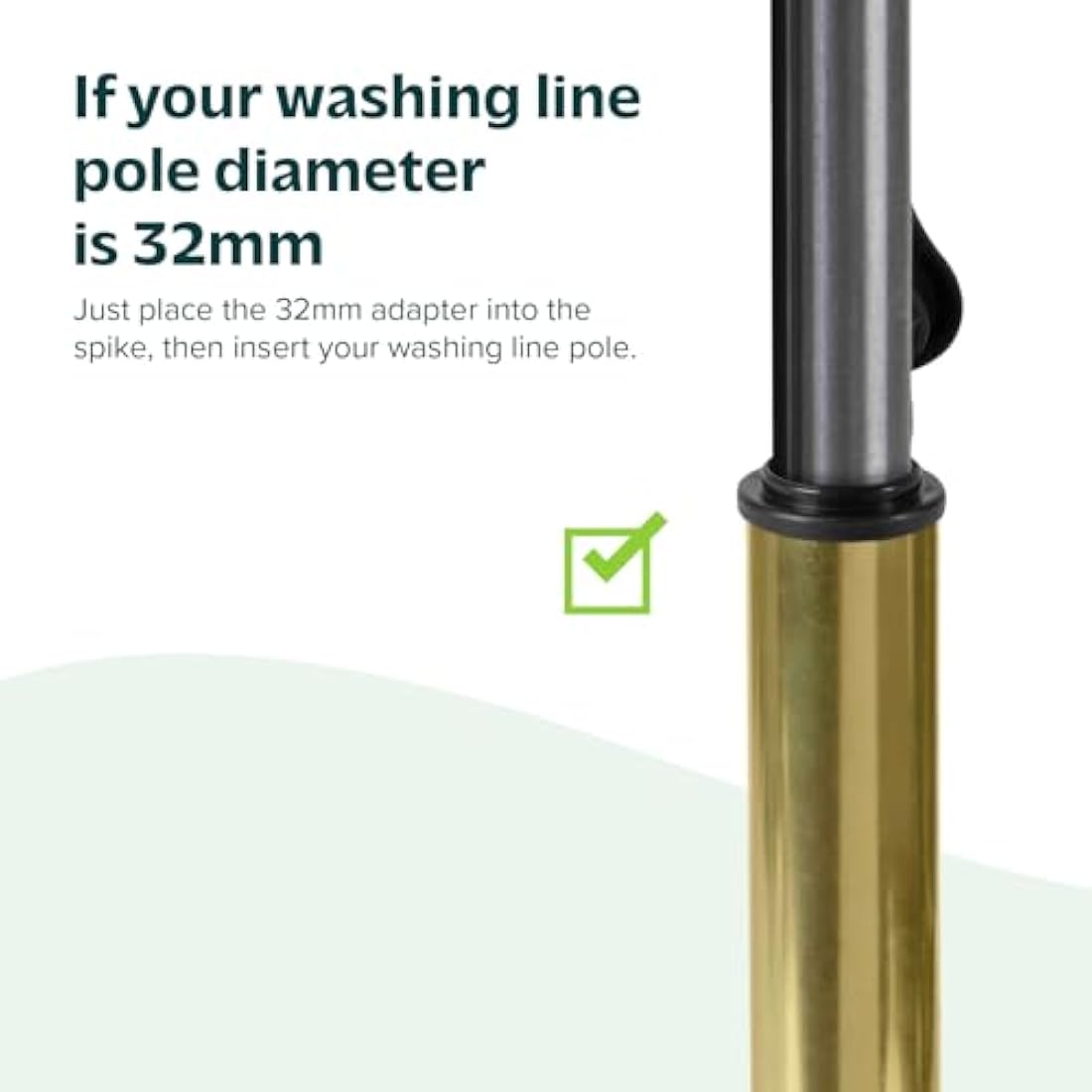 FLATRO Washing Line Spike with Plastic Adapter (32mm and 40mm) | Heavy Duty Metal Ground Spike Rotating Clothes Line for Washing Line Galvanized Garden Spike