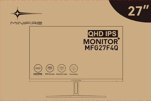Minifire 27 Inch Gaming Monitor, 180Hz, Curved Gaming Monitor, Built in Speaker, Crosshair, 1Ms, sRGB130%, FHD 1080P Computer Screen, VESA Compatible, Eye Care Adaptive Sync HDMI＆DP Prots （MFG27C1 ）