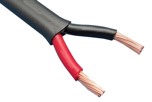electrosmart 2 Core Twin Red/Black Copper Automotive Auto Boat Marine Cable Wire 2 x 2.5mm Thin Wall Flat Stranded 12V 24V 29 Amp (20m)