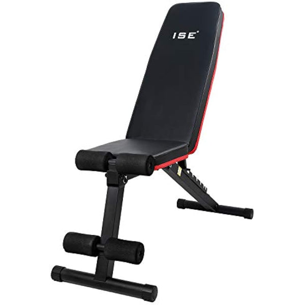 ISE Adjustable Weight Bench Foldable Home Exercise Gym Workout Bench, Training Fitness Backrest Adjustable in 7 Positions, Indoor & Office, SY-5902