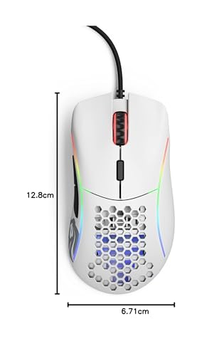 Glorious Gaming Model D Wired Gaming Mouse - 68g Superlight Honeycomb Design, RGB, Ergonomic, Pixart 3360 Sensor, Omron Switches, PTFE Feet, 6 Buttons - Glossy Black
