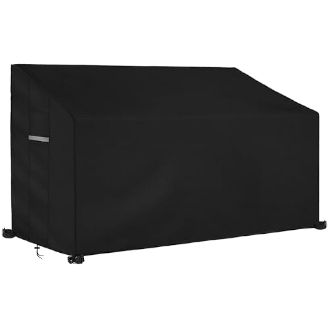 Dokon 3 Seat Garden Bench Covers Waterproof Heavy Duty Oxford Fabric Outdoor Bench Seat Cover with Air Vents Windproof Anti-UV Patio Garden Seat Covers (163x66x63/89cm) - Black