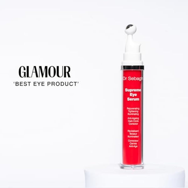 Dr Sebagh Supreme Eye Serum (15ml) - Advanced Roll-On Formula | Designed to Aid Smoother Younger & Firmer-Looking Skin | Helps Reduce Puffiness Circles Fine Lines & Wrinkles | Boosts Elasticity