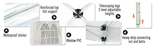 Outsunny 3 x 3(m) Pop Up Gazebo, Water and UV Resistant Party Tent Camping Canopy Marquee with Carry Bag, Blue