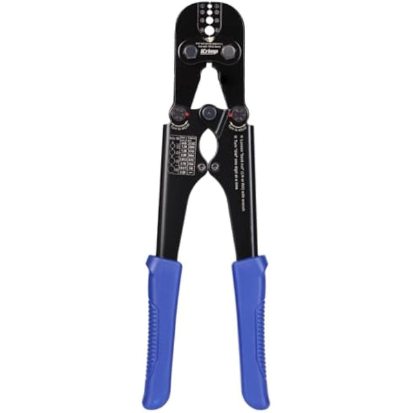 iCrimp Hand Swage Wire Rope Crimping Tool, Compatible with Aluminum Duplex Hourglass Sleeves and Copper Duplex Sleeves, Built-in Cable Cutter for 1.2mm to 3.5mm Wire Rope