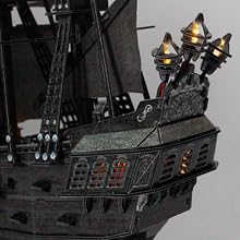 CubicFun LED Pirates of the Caribbean Flying Dutchman Model Kits for Adults to Build 3D Jigsaw Puzzles Ship Model Building Gifts for Adults Kids Girls Boys - 360 Pieces
