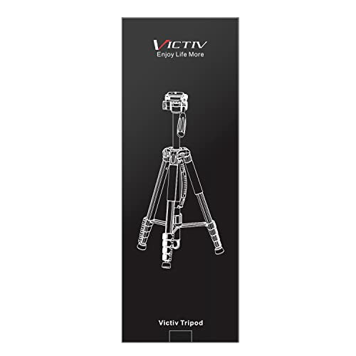 Victiv 72-inch Camera Tripod Aluminum Monopod T72 Max. Height 182cm- Lightweight and Compact for Travel with 3-way Swivel Head and 2 Quick Release Plates for DSLR Video Shooting - Black
