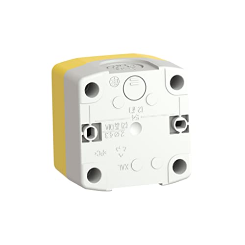 Schneider Electric Control station, plastic, yellow lid, 1 red mushroom push button Ø40, key release, 1 NO + 2 NC