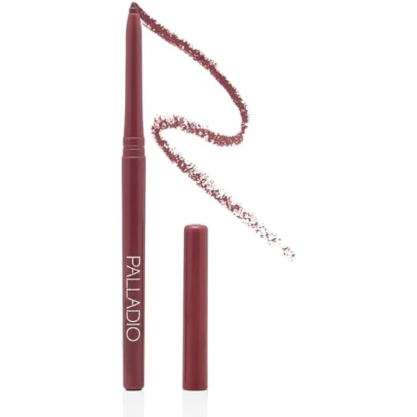 Palladio Retractable Waterproof Lip Liner High Pigmented and Creamy Color Slim Twist Up Smudge Proof Formula with Long Lasting All Day Wear No Sharpener Required, Plum