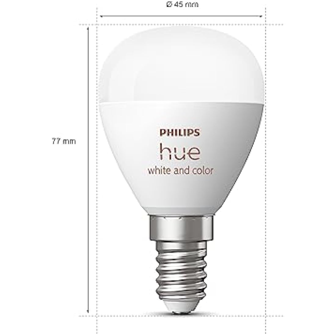 Philips Hue White and Colour Ambiance Luster Smart LED Light Bulb 1 Pack [E14 Edison Screw] for Indoor Home Lighting, Livingroom, Bedroom.