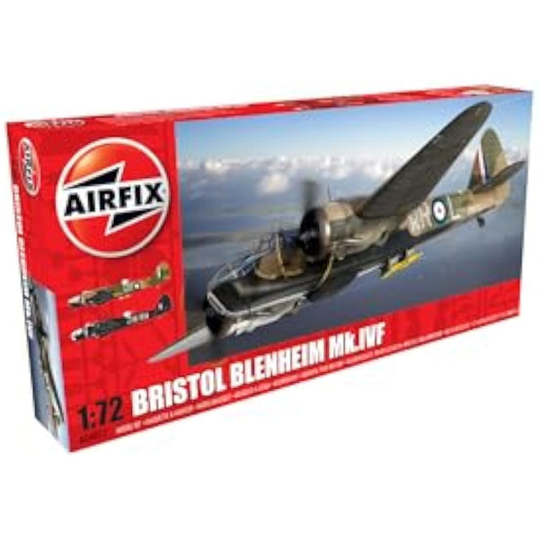 Airfix Model Set - A04017 Bristol Blenheim Mk.IVF Model Building Kit - Plastic Plane Kits for Adults & Children 8+, Set Includes Sprues & Decals - 1:72 Scale