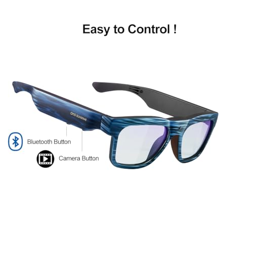 OhO Smart Glasses,128G Camera & Bluetooth Sunglasses with Open Ear Speaker Headset Headphone, Indoor&Outdoor Sports,Polarized UV Protection,For Men Women