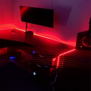 Motorbike Underglow 12V Led Strip Lights Neon Interior Car Lights Connectable Red Led Light Strips 12V for Cars Interior Lights Boat Marine Trucks 4Pack(60cm/24" Red)