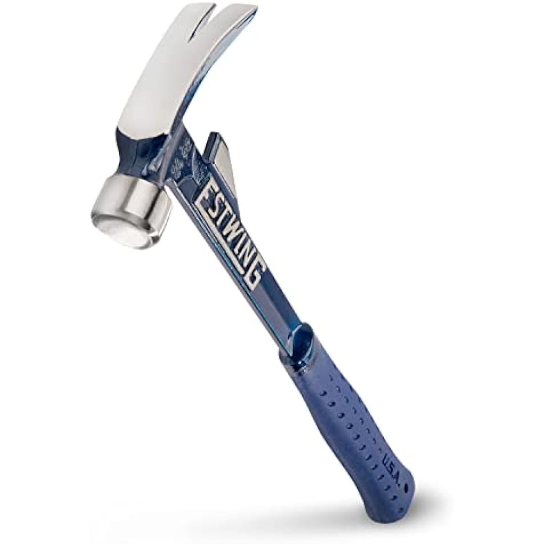 Estwing E6-24T 24oz 16-inch Smooth Face Hammertooth Hammer with Vinyl Shock Reduction Grip, Blue