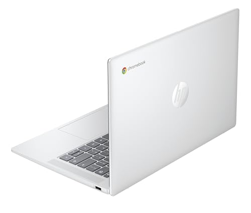 HP Chromebook 14" | Intel Processor N100 Processor| 4 GB RAM | 128 GB Flash Storage | Intel UHD Graphics | HD Display | Up to 12hrs battery | Chrome OS | Dual Speakers | Glacier Silver | 14a-nf0002sa