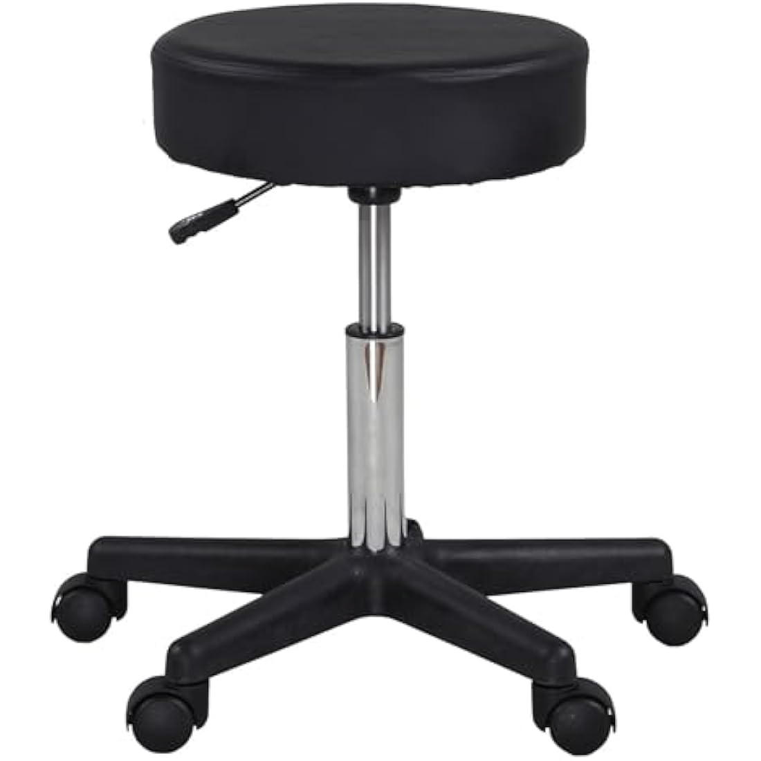 Display4top Black Adjustable Rolling Cushion Tattoo Massage Hydraulic Salon Stool,5 Wheels