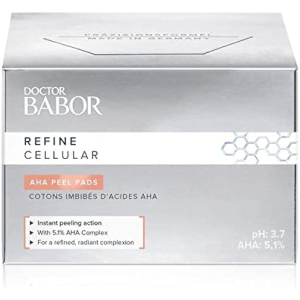 DOCTOR BABOR AHA Peeling Pads for Dull Skin with Large Pores, Fruit Acid Peeling, Without Alcohol, Vegan Formula, Smoother Skin, 60 Pieces
